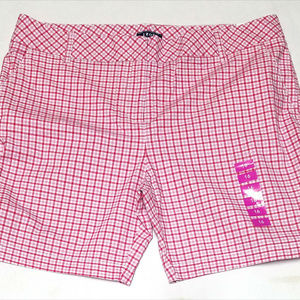 Izod Shorts - Izod Bar Harbor Womens Pink Plaid Shorts (Size 16) Izod Shorts - Izod Bar Harbor Womens Pink Plaid Shorts (Size 16)
